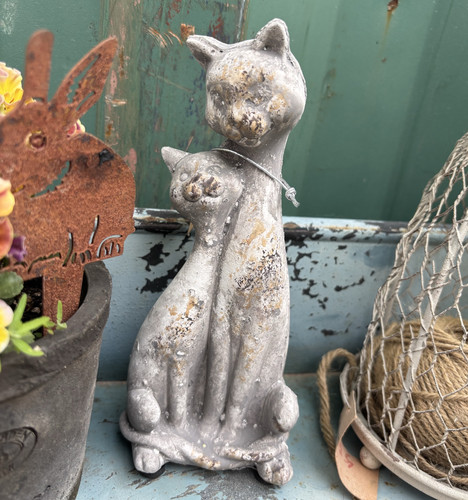 爱上花园水泥做旧摆件花园装饰家居摆件水泥做旧姐妹猫