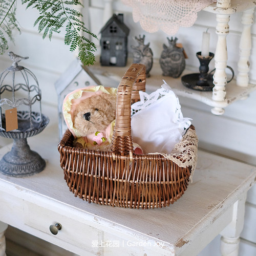 手工柳编家居装饰收纳篮挂篮