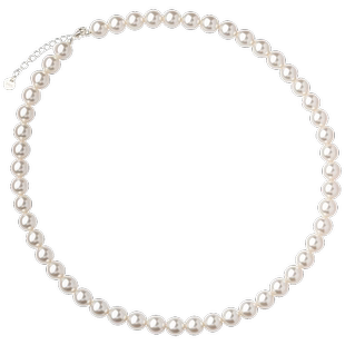 澳白色强光施家珍珠项链女款纯银正圆法式气质轻奢小众小米珠颈链