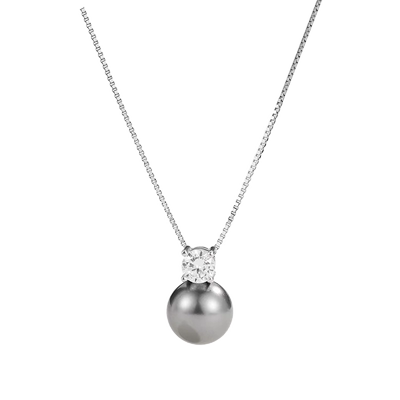 99足银天然珍珠项链戴妃同款