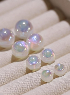 人鱼姬珍珠耳环女999纯银耳钉小众梦幻轻奢正圆法式高级感大耳饰