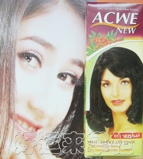 10盒包邮 ACWE天然植物剂膏白发 黑色栗棕亚麻酒红父母自己在家染