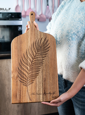 Bill.F相思木激光树叶料理板食物托盘芝士水果盘子餐厅厨房用高端