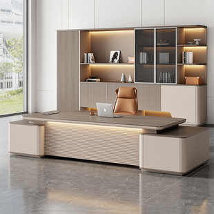 香尔特办公家具老板桌简约现代大班台总裁桌经理主管办公桌椅组合