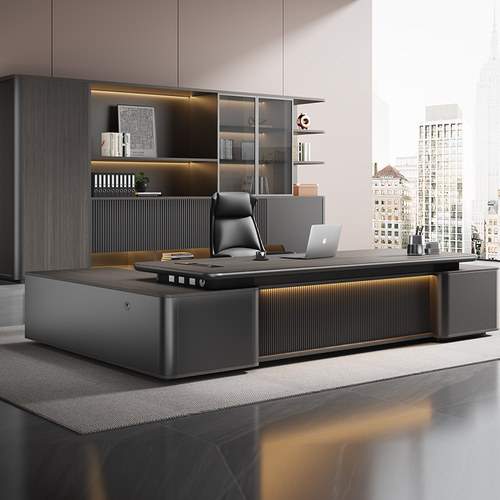 轻奢老板办公桌办公室椅组合简约现代总裁桌大班台主管经理桌家具