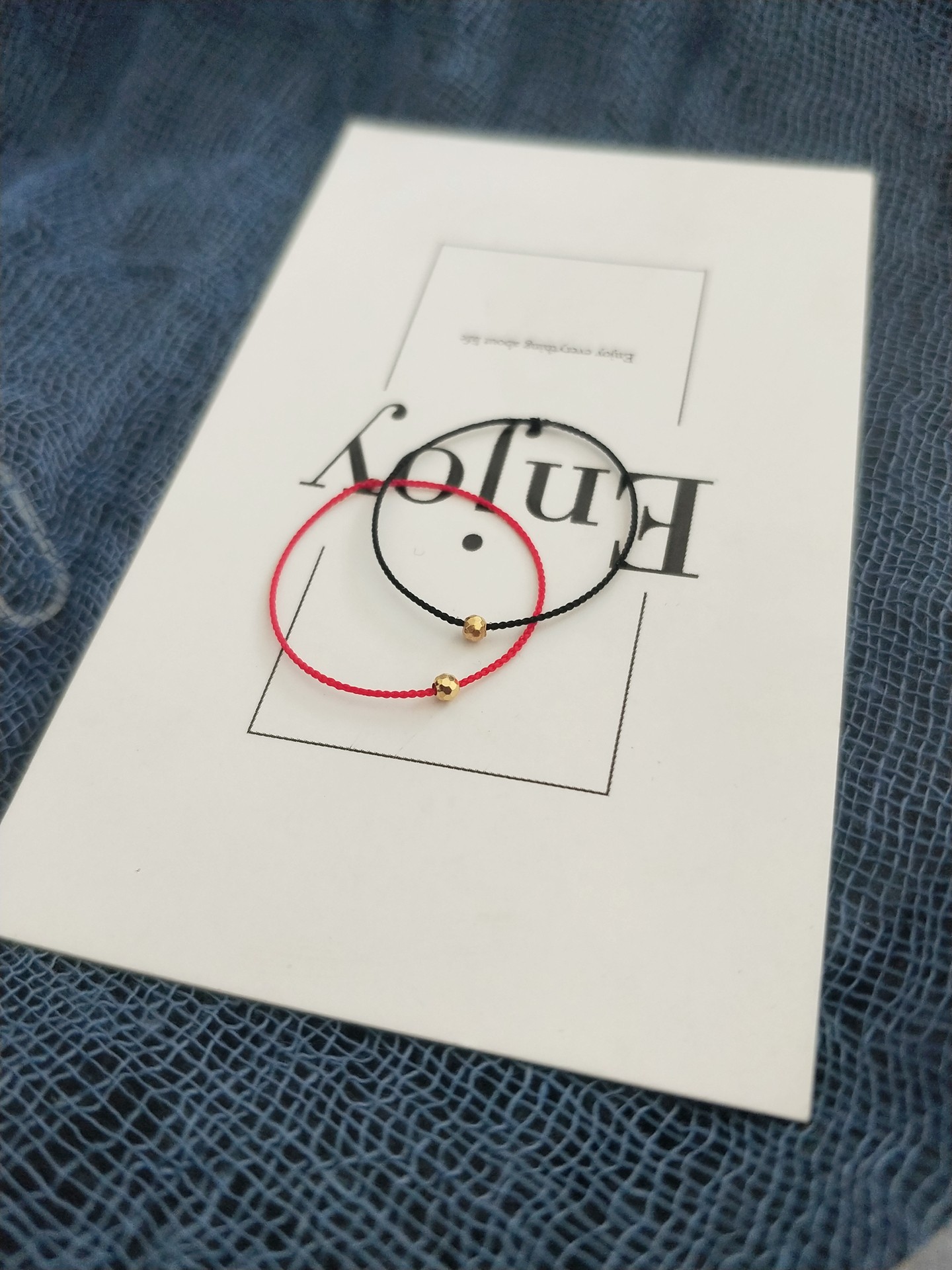 24K纯金黄金转运珠金豆豆极细超细简约手工编织戒指定制情侣闺蜜