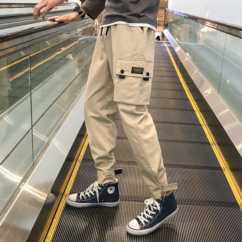 新款港风工装裤男法式宽松大码小脚休闲裤207-K86-P30，男装工装外套，星座207