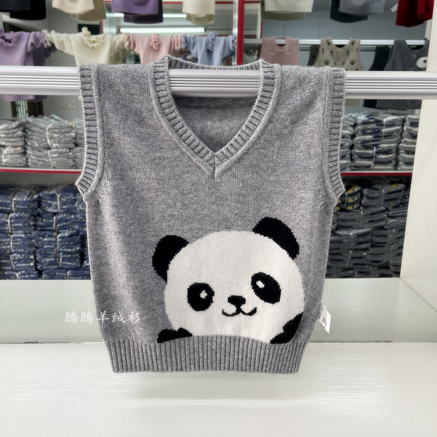 男童羊绒衫背心女童针织马甲童装套头羊毛衫儿童宝宝卡通外搭坎肩