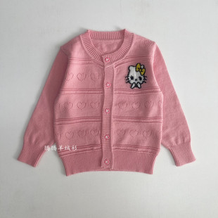 春秋季儿童薄款针织开衫男女童羊绒衫外套可爱宝宝婴幼儿卡通毛衣
