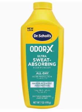 现货美国Dr. Scholl's Odor-x Sweat Absorbing Foot Powder, 7 O