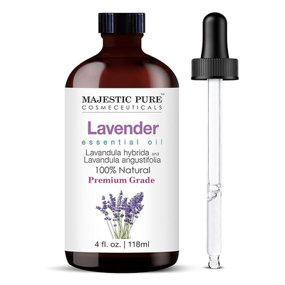 MAJESTIC PURE Lavender Essential Oil with Glass Dropper 100%
