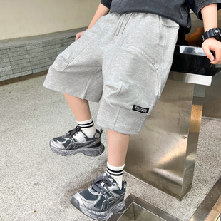 男童夏季工装五分裤短裤儿童薄款运动裤帅气凉感儿童男款马裤中裤