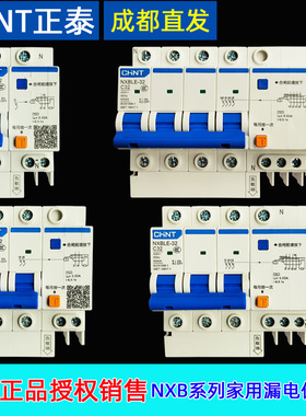 正品家用正泰1p2p3p4p125a32a空气开关小型漏电保护器NXB-63a电闸