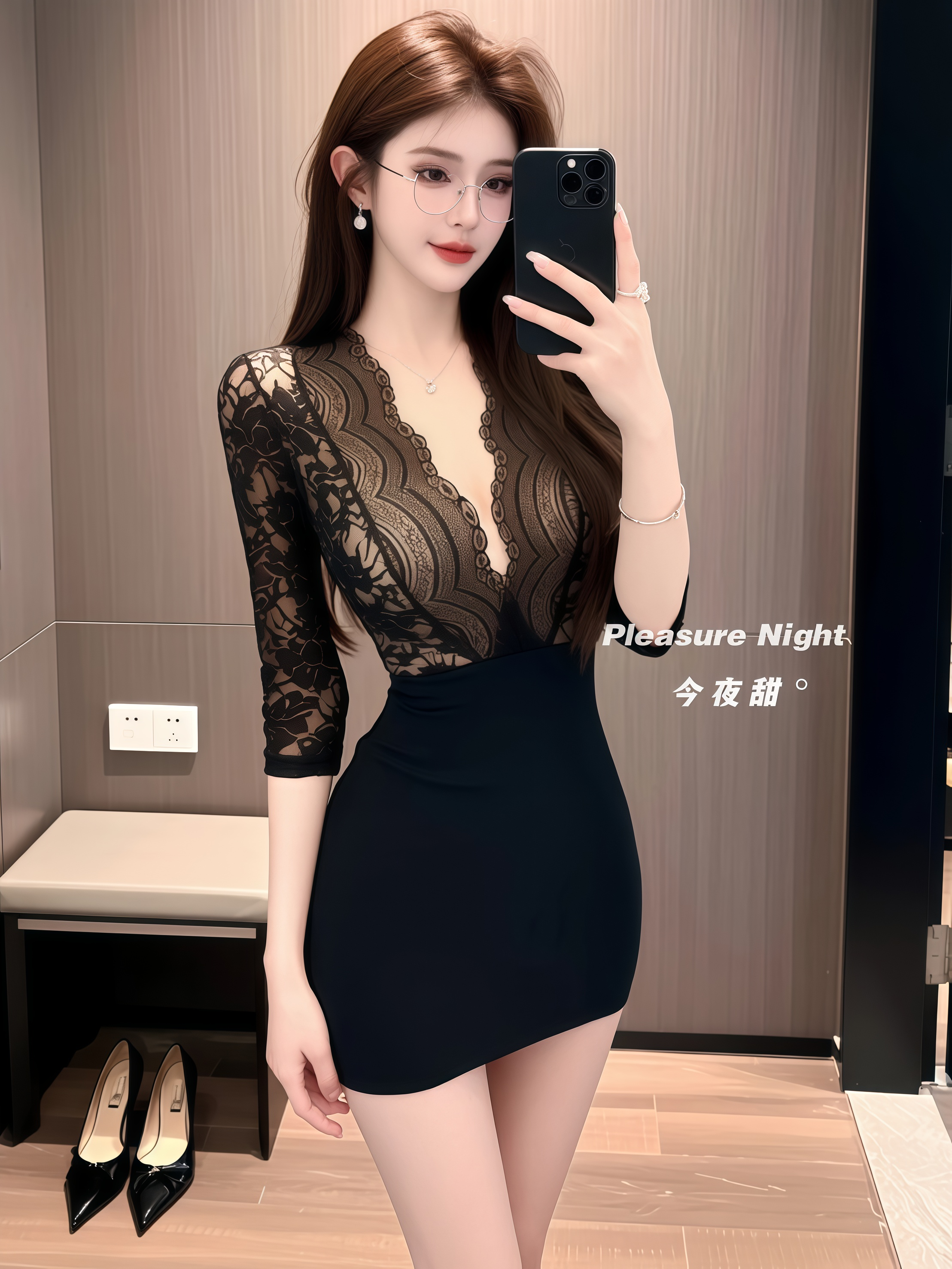 冷艳秘书*大码性感睡衣女睡裙2026款蕾丝紧身包臀裙御姐火辣套装