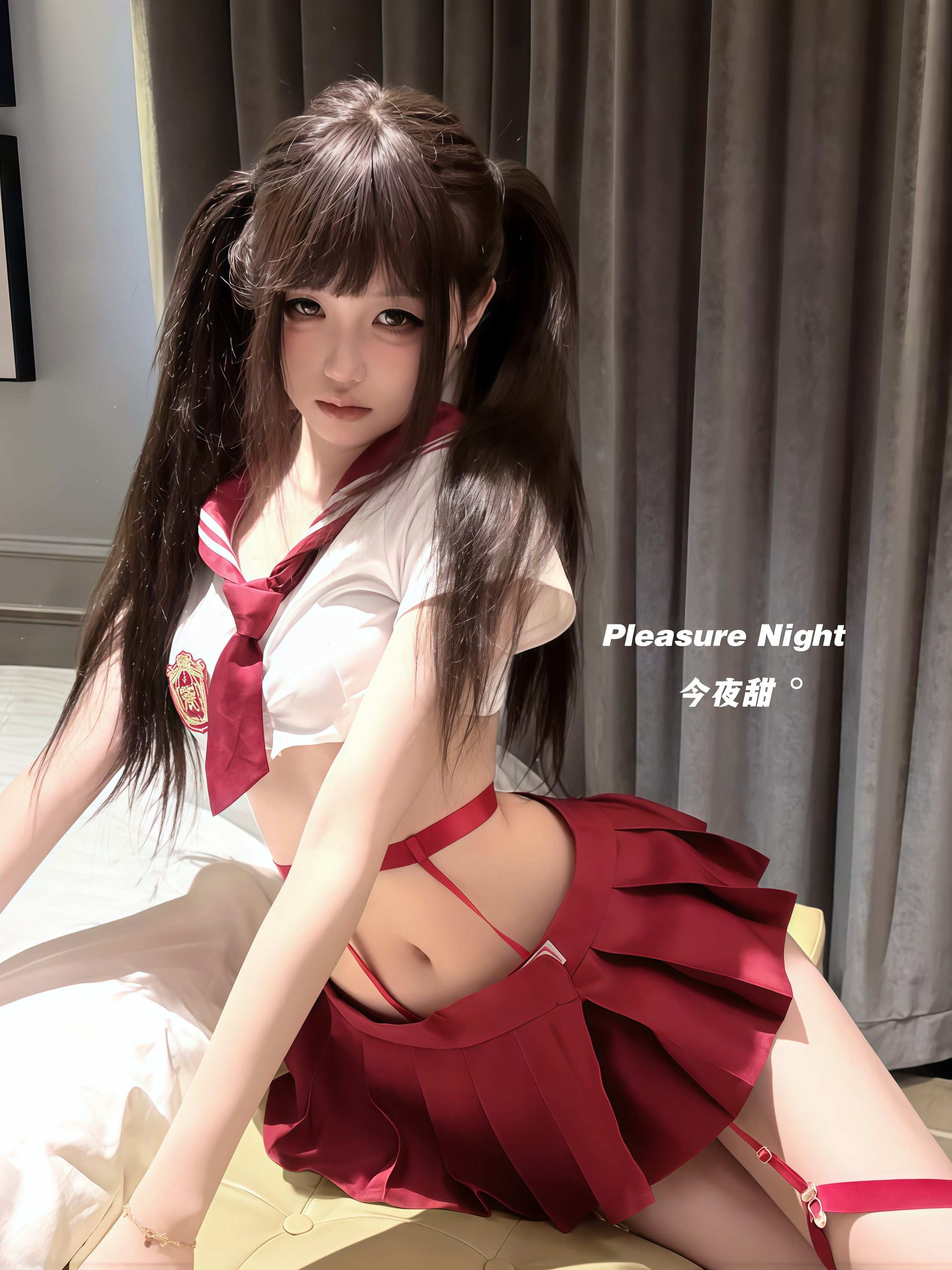樱桃少女*日系学院风水手服露臀JK百褶超短裙性感cos纯欲制服套装