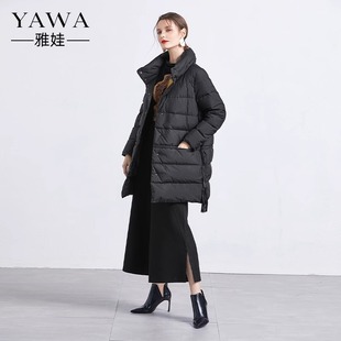 长袖 ins潮90白鹅绒羽绒服女冬季 保暖外套宽松时尚 新款 显瘦中长款