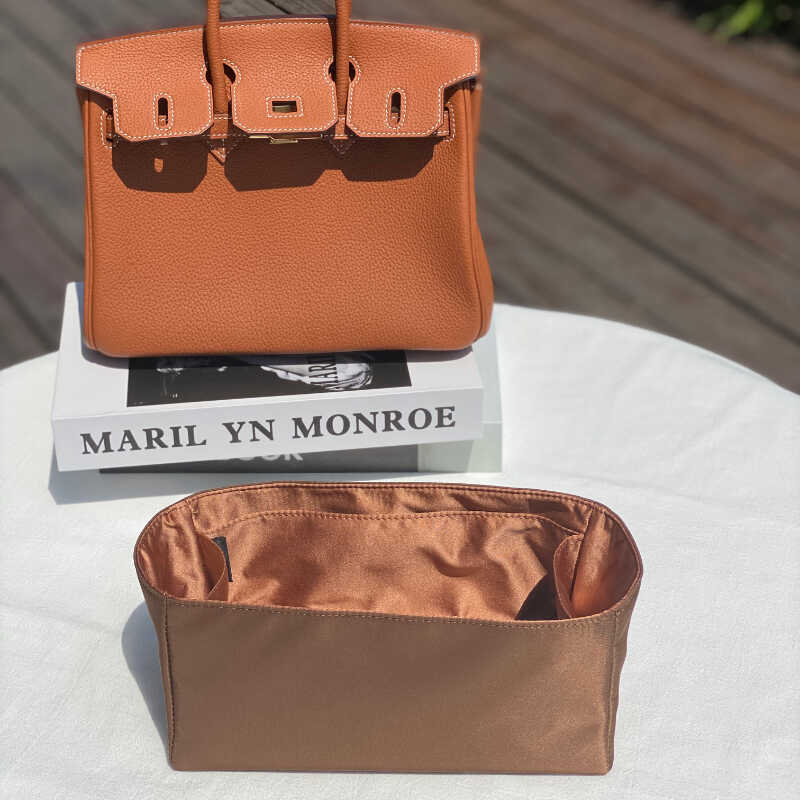 绸缎爱马仕birkin25内胆包防水