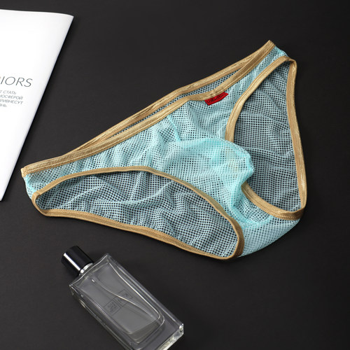 男士网纱性感透明薄款三角内裤