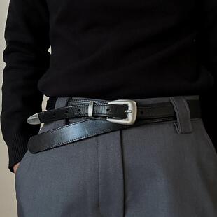 风老钱风真皮皮带腰带头层牛皮男士 e风格 小众设计气质百搭lemair