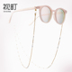 珍珠简约复古高端眼镜链条女挂脖网红明星款 墨镜链子潮钛钢不褪色
