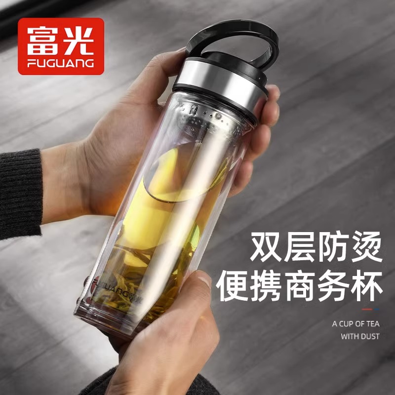 富光耐热玻璃双层玻璃带提环