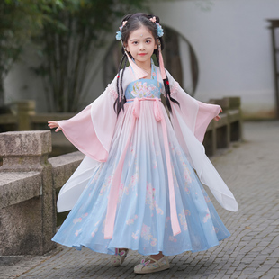 連衣裙女孩古風裙子六一兒童節演出服公主裙夏款 女童夏裝 2025新款