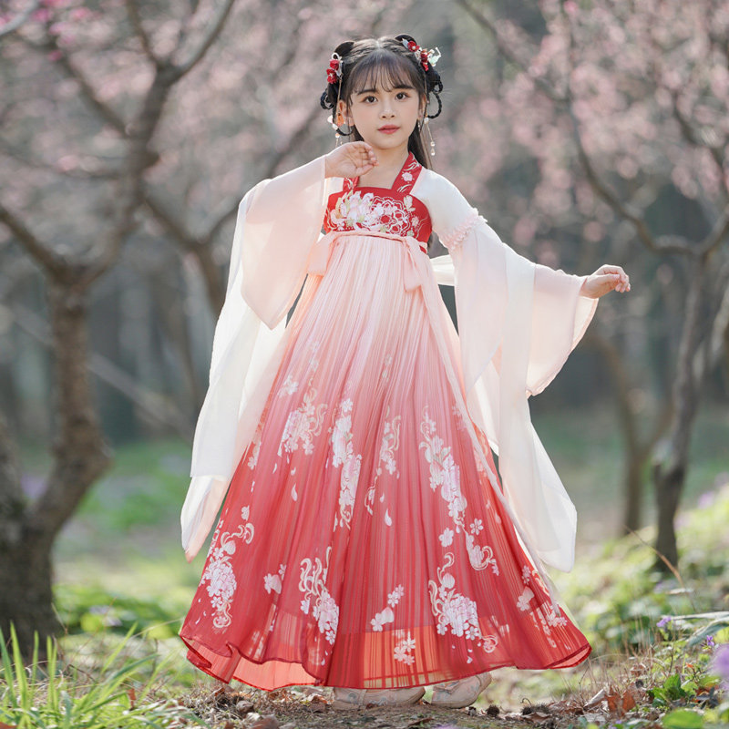 仙子遇女童汉服襦裙桃溪红超仙