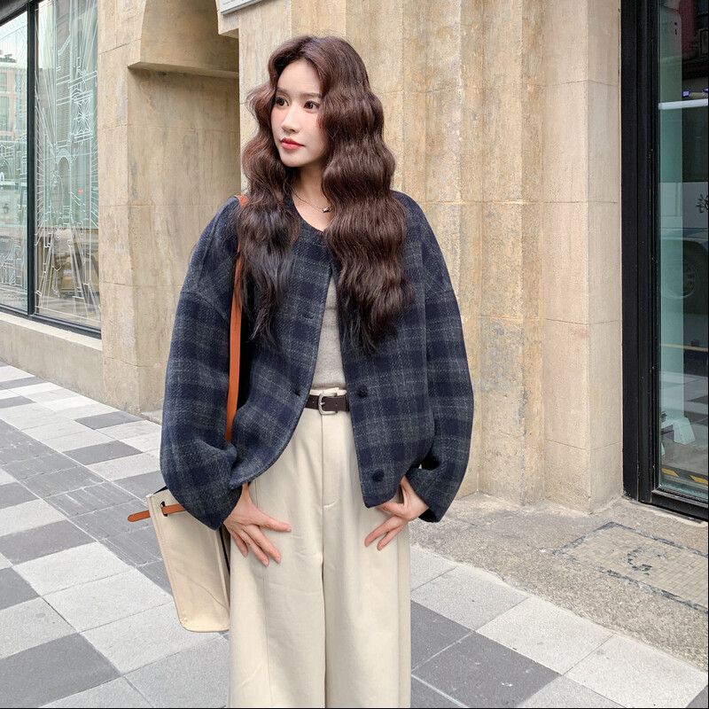 25新款优质长袖圆领单排扣羊毛外套2C215-P275-K345