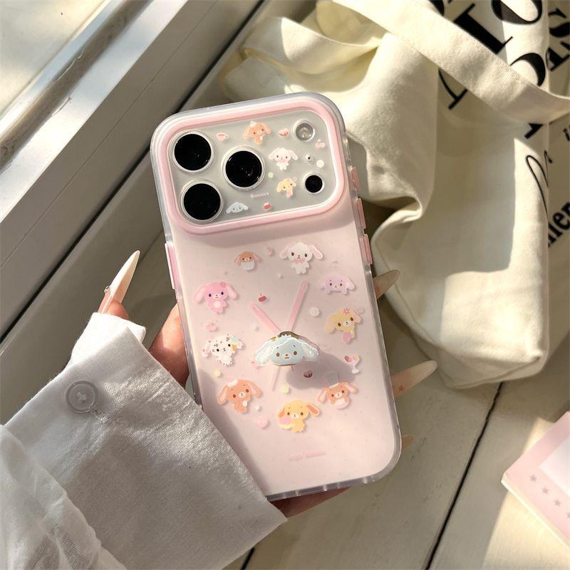 粉色闹钟甜点兔+立体配件适用苹果17壳iphone16pro15女款14