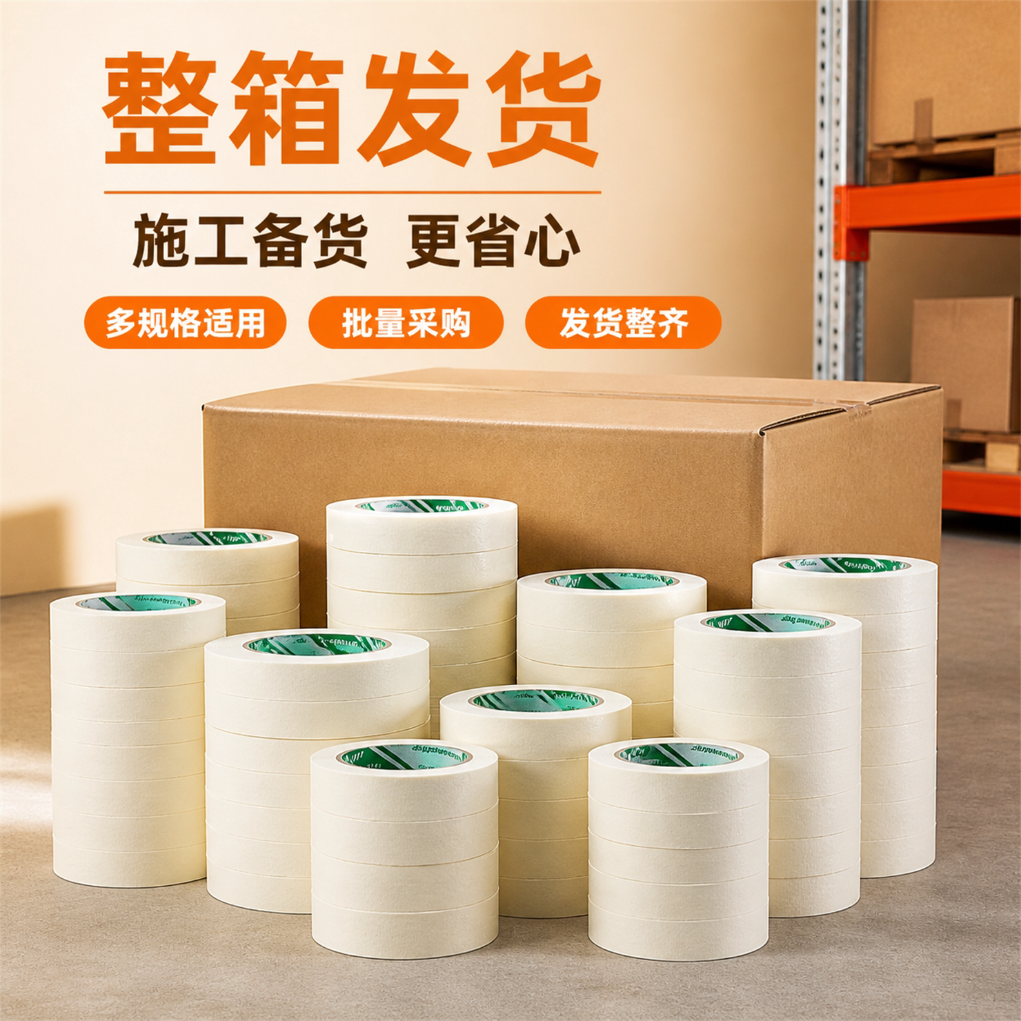 美纹纸胶带整箱批发墙面喷漆遮蔽装修保护膜婚房布置美术生专用