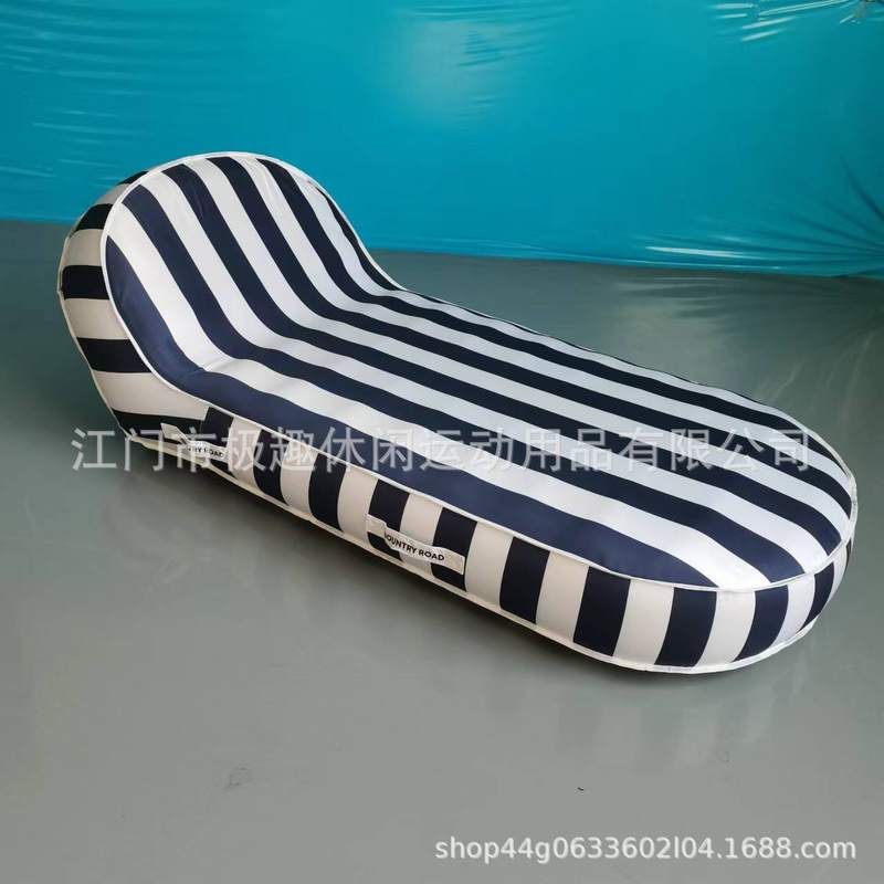 厂家现货充气布套躺椅PVC内胆单人双人浮床夏季泳池浮舟泳圈 跨境