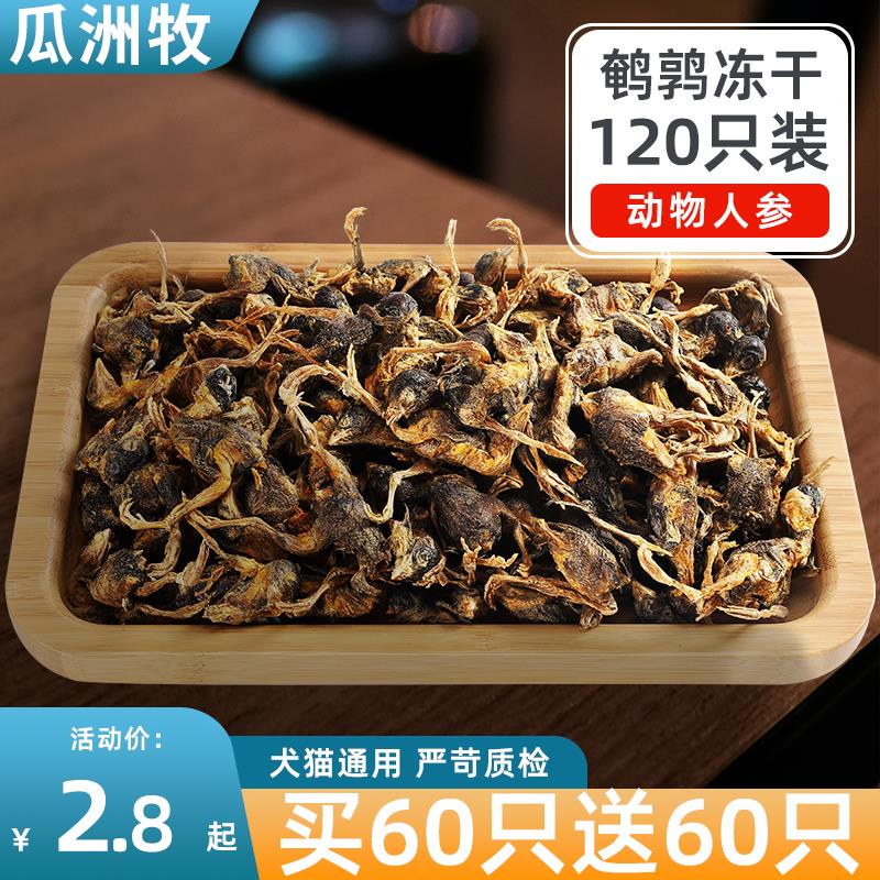 鹌鹑冻干猫零食小鱼干营养增肥狗狗生骨肉磨牙补钙宠物零食瓜洲牧