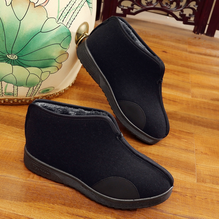 老北京布鞋男加绒高帮防滑老头鞋