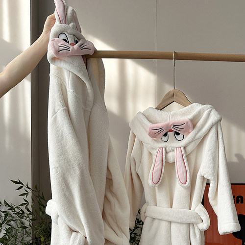 儿童浴袍秋冬珊瑚绒亲子速干睡袍