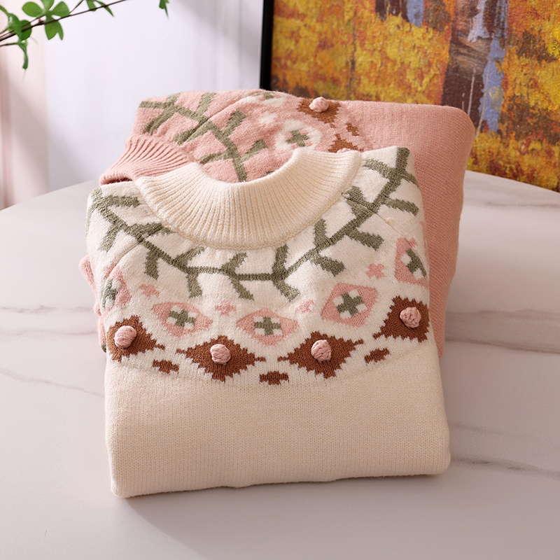 女童毛衣加绒加厚打底针织衫