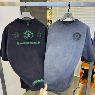 水洗烧花过度染色重工高克重怀旧港风短袖 2025夏季 时尚 男士 新款