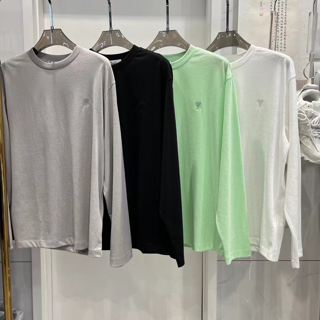 2026春夏纯棉圆领长袖宽松简约英文字母休闲T恤男女同款纯色防晒