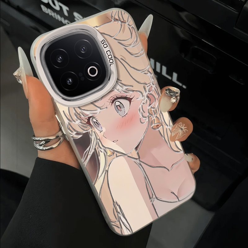 适用iQOO13手机壳vivo新款iqoo12美少女爱酷iqo00超薄iqoo11s防摔彩银iqoo10/9/8pro卡通高级感镭射保护套