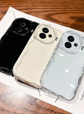 适用于iQOOZ9手机壳新款iqooz9turbo奶油波浪纹vivo镜头全包iqooz9x纯色软硅胶V2352A男女简约高级透明保护套