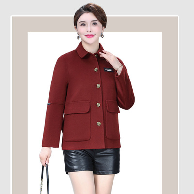 100%羊毛短款小个子毛呢外套百搭