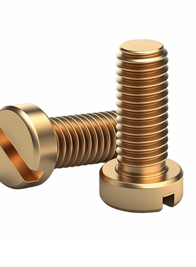 黄铜一字圆柱螺丝GB65螺钉开槽圆柱螺丝螺栓M2M2.5M3M4M5M6M8M10
