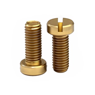 柱头 铜螺钉全M2M6M8M10mm元 GB65国标 黄铜一字槽开槽圆柱头螺丝