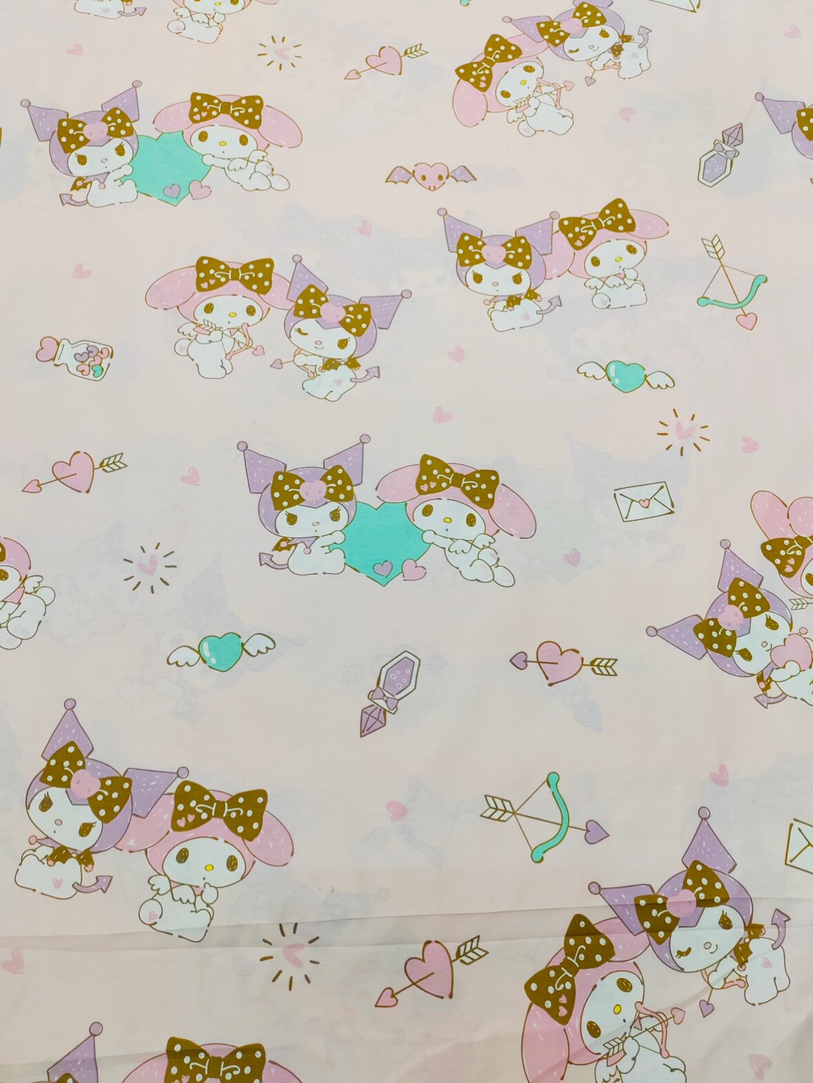 纯棉卡通my melody美乐蒂床笠 粉玉色小公主爱心可订做床上用品