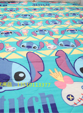 春秋全棉卡通夹棉被套 史迪仔星际宝贝stich 夏被空调被订做