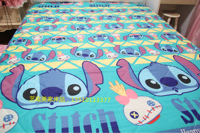 春秋全棉卡通夹棉被套 史迪仔星际宝贝stich 夏被空调被订做