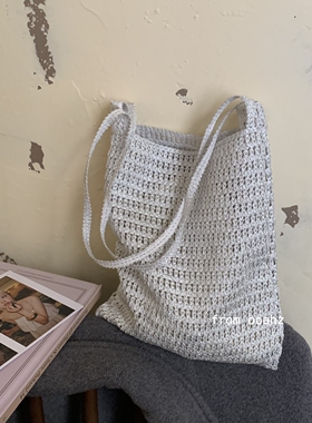 闪银小银包~韩国fever同款手拎包银色出门手机包百搭小众编织包女