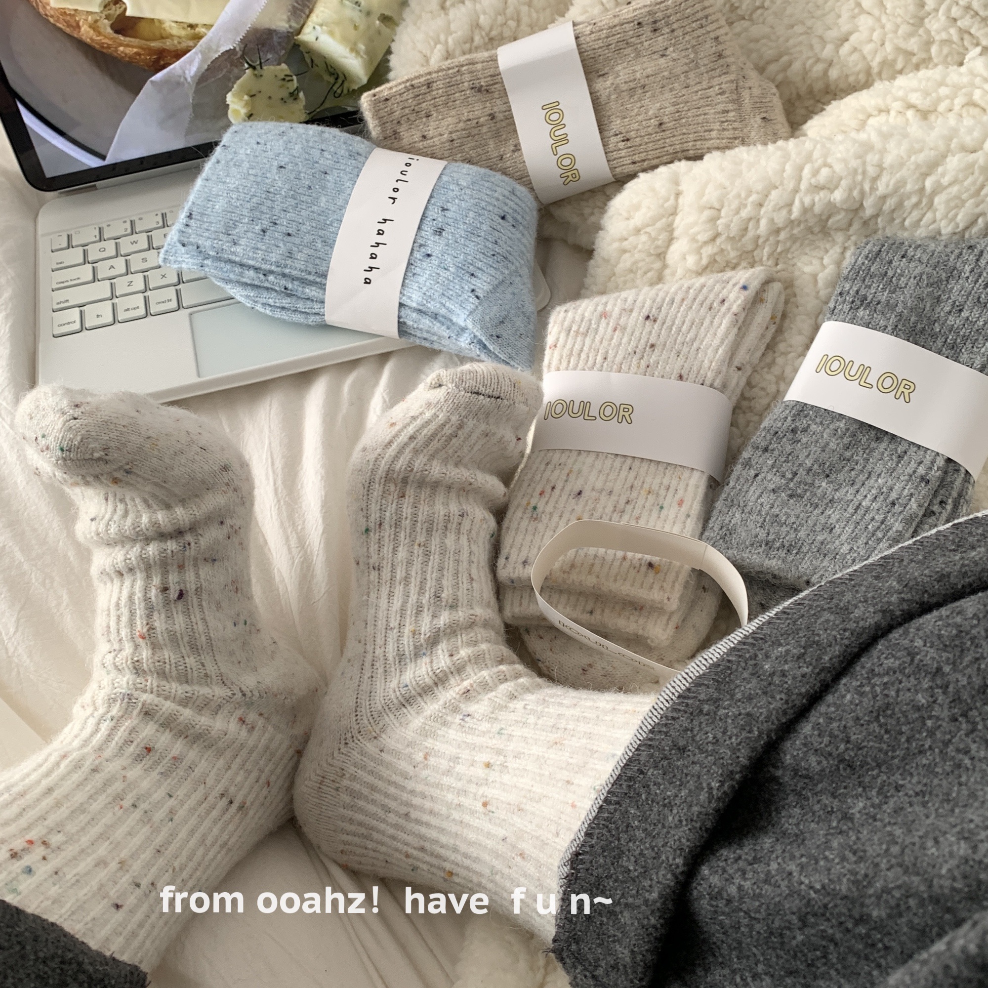 豆乳麦麸~hin厚羊绒袜子冬加厚