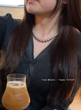 OOTD配饰合集~韩博主同款复古串珠项链 小众爱心天然石钢珠毛衣链