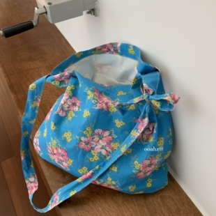 鸢尾似锦 夏日碎花包浪漫花花布袋子 百搭日韩学生单肩包斜挎包