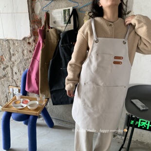 值日生~多口袋厨房做饭工作围裙 微防水粗牛仔加厚耐磨服务生罩衣